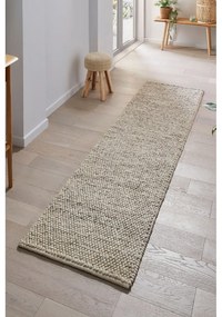 Világosszürke kézi szövésű gyapjúkeverék futószőnyeg 60x230 cm Minerals – Flair Rugs