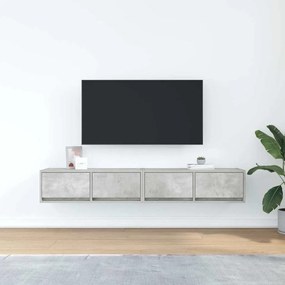 2 db betonszürke szerelt fa TV-szekrény 80x31x25,5 cm