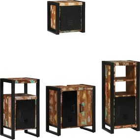 vidaXL Fürdőszoba bútor szett 4 pcs Szilárd Újrahasznosított Fa