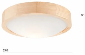 Mennyezeti lámpa NATURAL SLIM 1xE27/60W/230V ø 27 cm fenyő