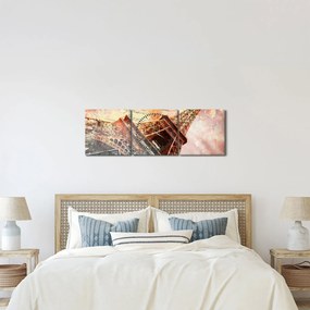 Kép - Eiffel-torony vintage stílusban (órával) (90x30 cm)