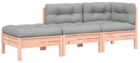 vidaXL háromszemélyes kerti kanapé párnával és lábzsámollyal