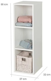 Fehér gyerek könyvespolc 27x88 cm – Roba