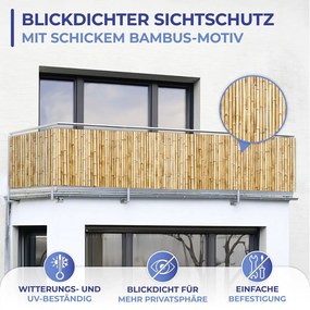 Világosbarna műanyag belátásgátló erkélyre 500x85 cm – Maximex