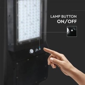 LED Napelemes utcai lámpa érzékelővel LED/40W/9,6V IP65 6000K + távirányító