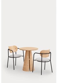 Natúr színű kerek étkezőasztal tölgyfa dekorral ø 65 cm Cep – Teulat