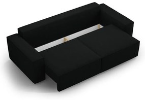 Fekete buklé kinyitható kanapé 247 cm Jodie – Micadoni Home