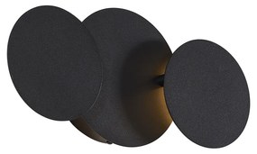 Modern fekete fali lámpa LED-del, 3 lépésben dimmelhető, 3-lámpás - Sunrise