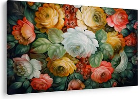 A festett virágcsokor képe (90x60 cm)