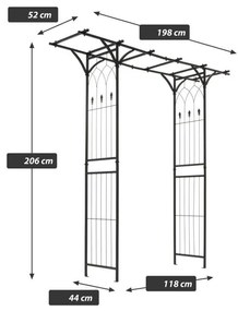 Kerti pergola Garth 206 x 198 x 52 cm