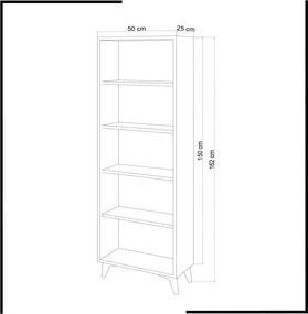 Potena könyvespolc, 50 cm