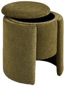Khaki zsenília puff Walsdorf – House Nordic