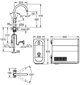 GROHE 31455001 - BLUE HOME mosogató csaptelep, fényes króm