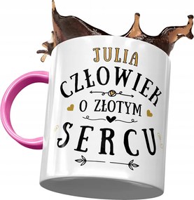 Rózsaszín bögre Júlia Barátnő Feleség Nyomtatott Fotóval