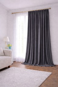 Velvet Premium Függöny 155 x Az Ön Mérete Szalagon Sötétszürke