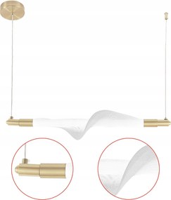 Led Függő Lámpa Étkezőbe Glamour G011 Lineáris Hullámos Fehér-Arany