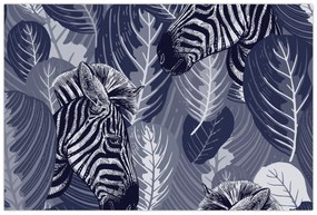 Kép - Kék zebrák (90x60 cm)