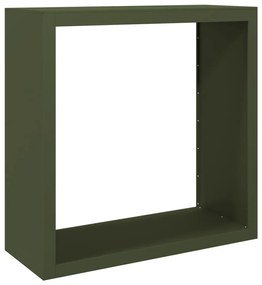 zöld acél tűzifatároló 100 x 40 x 100 cm
