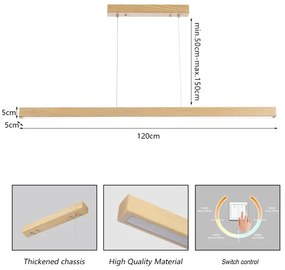 Brilagi - LED csillár huzalon OAK LED/30W/230V 3000/4500/6000K tölgy
