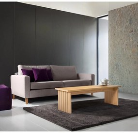 Natúr színű dohányzóasztal tölgyfa dekoros asztallappal 60x120 cm Stripe – Woodman