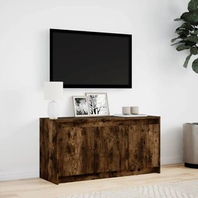 füstös tölgy színű szerelt fa LED-es TV-szekrény 100x34x50 cm