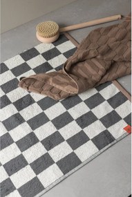 Antracitszürke-bézs bio pamut fürdőszobai kilépő zuhanyfülkébe 50x80 cm Retro – Mette Ditmer Denmark