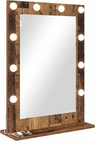 vidaXL Toalett Tükör Öreg fa 70 x 50 x 18 cm Üveg és mérnöki fa