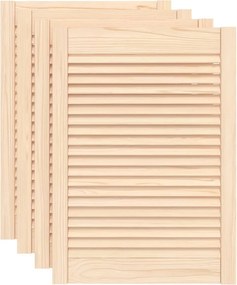 vidaXL 4 db tömör fenyőfa lamellás szekrényajtó 69 x 49,4 cm