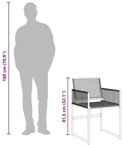 13 részes fekete polyrattan kerti étkezőgarnitúra