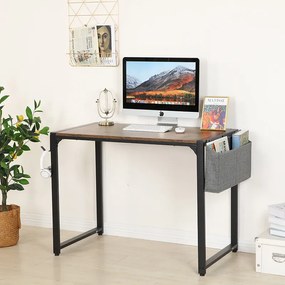 BK LK-100 íróasztal fejhallgató tartóval 100 x 55 x 76 cm barna