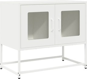 vidaXL fehér hidegen hengerelt acél TV-szekrény 68x39x60,5 cm