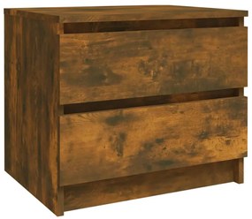 2 db füstös tölgyszínű szerelt fa éjjeliszekrény 50x39x43,5 cm