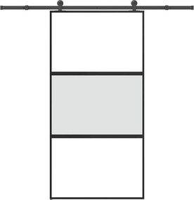vidaXL tolóajtó vasalatokkal 102,5x205 cm edzett üveg&Alumínium