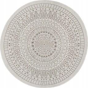 Szőnyeg bézs,kétoldalas,teraszos kör 100cm