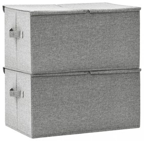 2 db szürke szövet tárolódoboz 50 x 30 x 25 cm