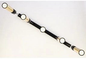 Jupiter 2012 - Csillár zsinóron ALAS 5xGU10/10W/230V fekete/arany