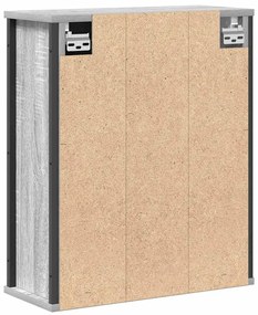 szürke sonoma fürdőszoba fali szekrény tükörrel 50x21x60 cm