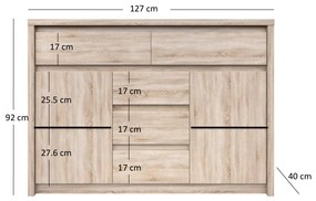Komód Noella 2D5S (szonoma tölgy). 1053127