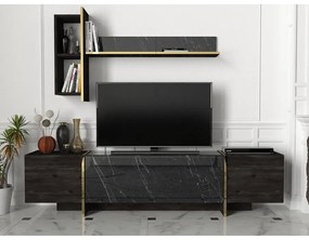 TV szekrény Veyron - Black, Gold