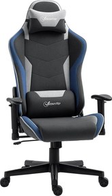 Vinsetto Ergonomikus Játék Szekrény Karfákkal, Fejtámasszal, Magasságállító, Dönthető Irodai Játék Szék Vászon Kárpitozással Rocker Funkcióval, Derékt