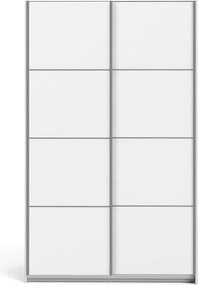 Verona fehér ruhásszekrény tolóajtókkal, 122 x 202 cm - Tvilum