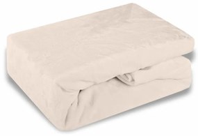 EMI krémszínű mikroplüss gumis lepedő, 180x200-as lap