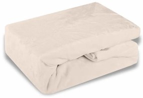 EMI krémszínű mikroplüss gumis lepedő, 90x200-as lap