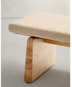 Bézs-natúr színű zsenília pad Topaz – Kave Home