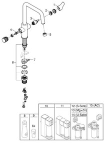 GROHE 30595DC0 - BLUE PURE rozsdamentes acél mosogató csaptelep