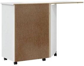 MOSS fehér tömör fenyőfa görgős szekrény íróasztallal