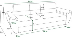 Háromszemélyes kanapé Radiant Bis (sötétszürke + fekete). 1056837
