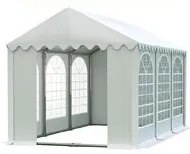 Party sátor 4x6m - Professional - acél csőszerkezetű konstrukció, fehér