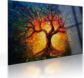 Üveg kép - Az élet fája mozaikban (70x50 cm)