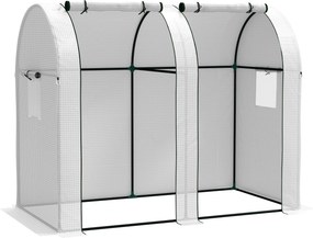 Outsunny Kerti Üvegház 1,8 m² Paradicsom Üvegház, méretek: 1,85L x 0,9W x 1,5H m, 2 csúszó cipzáras ajtó, 4 felhúzható ablak, acél, PE nagy sűrűségű 1